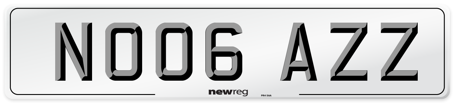 NO06 AZZ Number Plate from New Reg